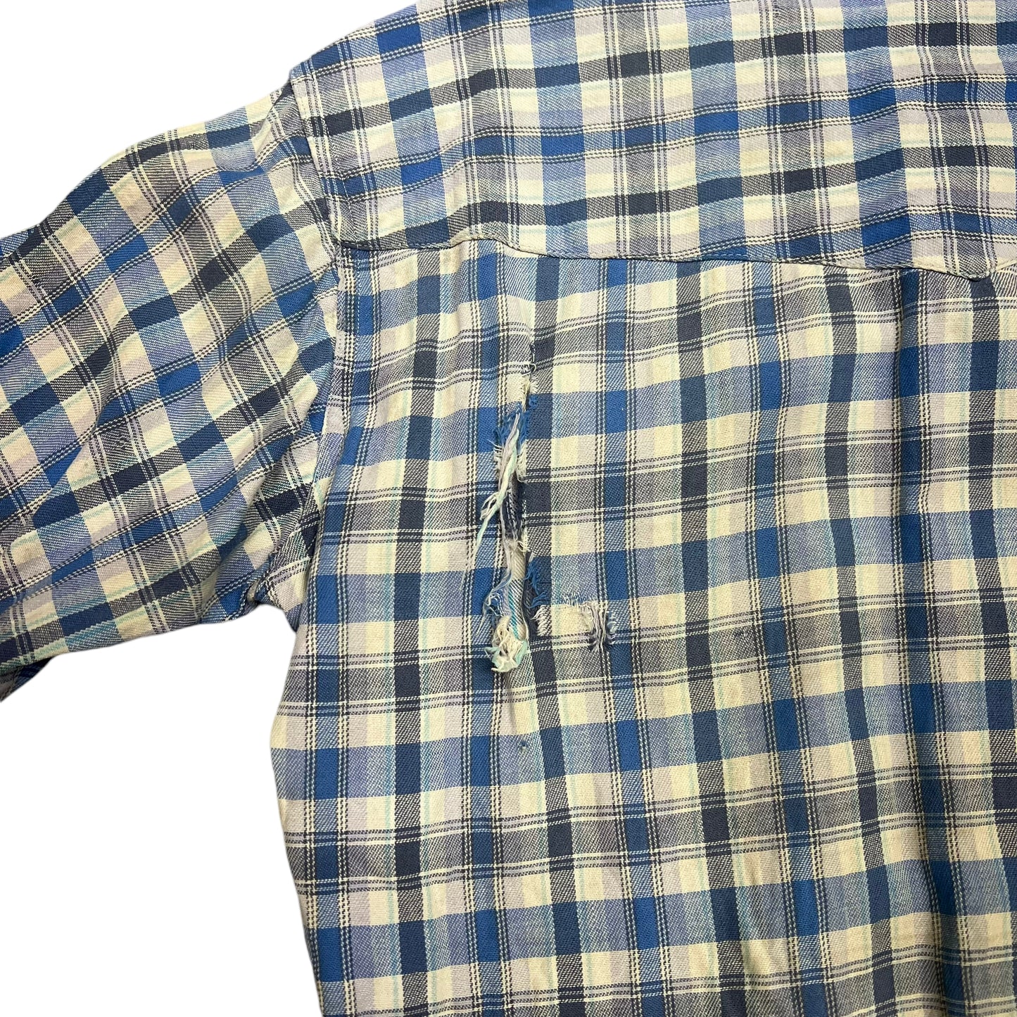 1960s H bar C pearl snap cotton flannel (M)
