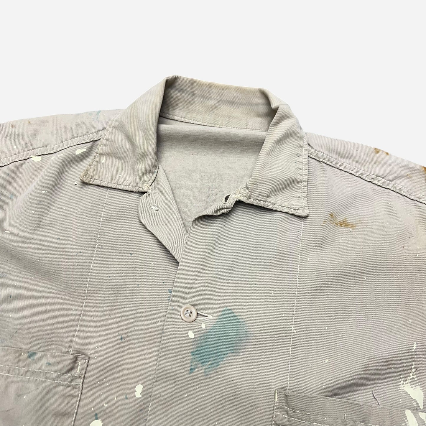1960s Paint splatter cotton work shirt (M/L)