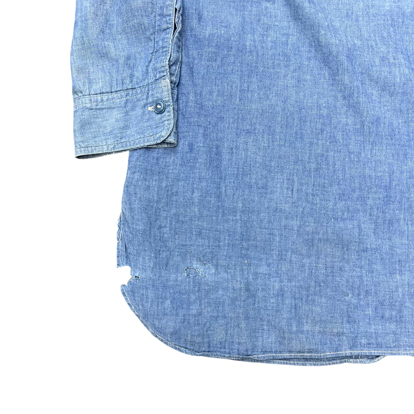 1950s Korean War USN chambray shirt stenciled (L/XL)