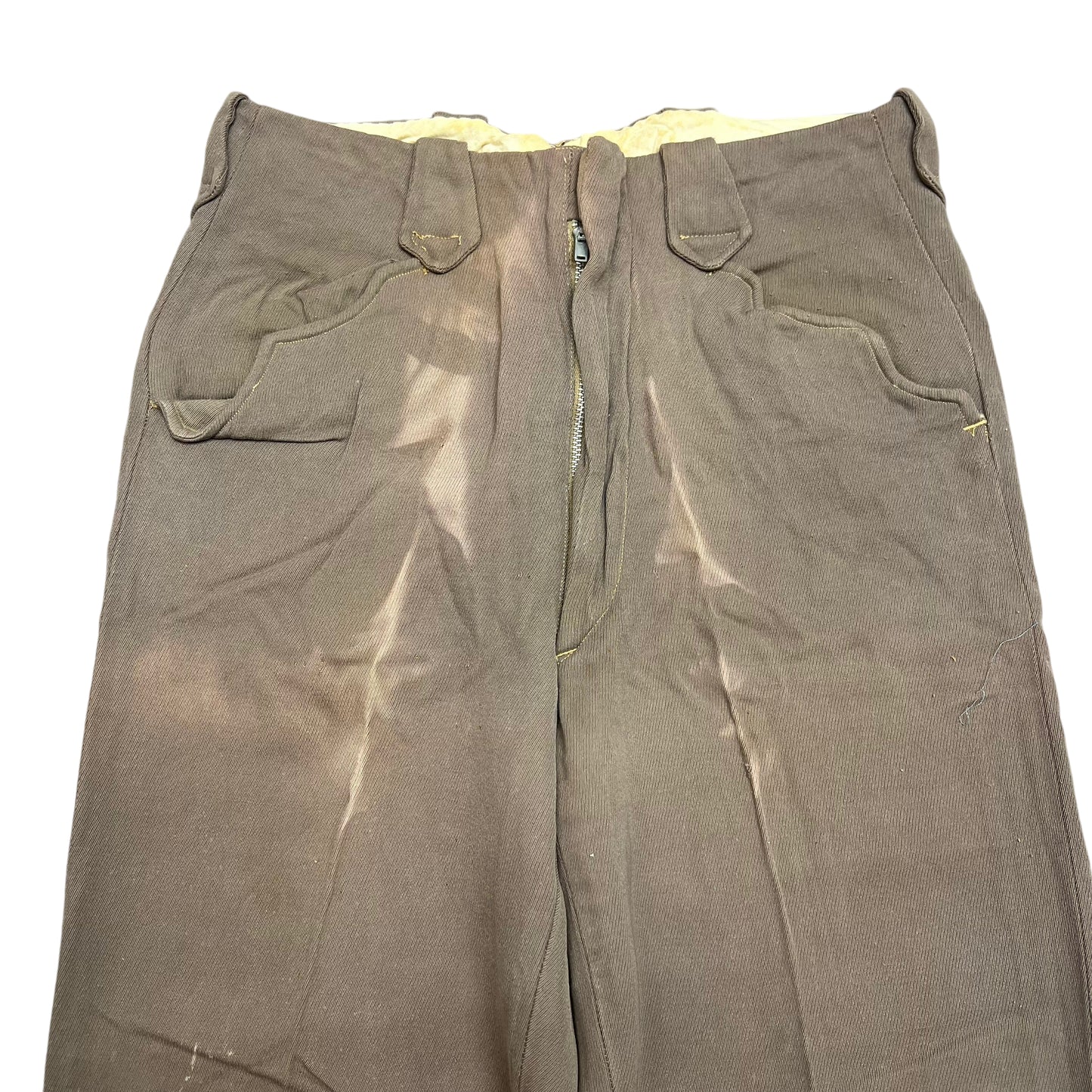 1950s Brown whipcord western pearl snap pants (29w)