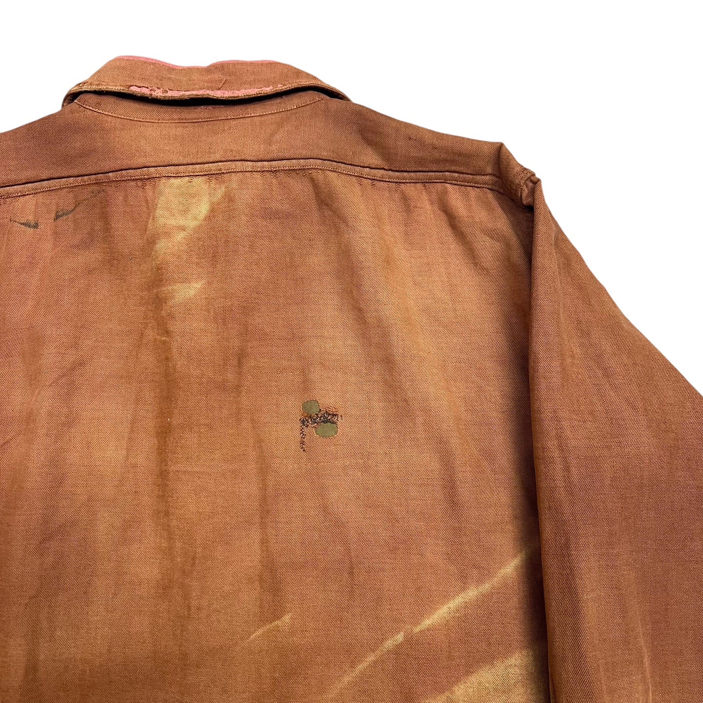 1930s J.C. Penney orange suede moleskin work shirt flannel (XL)