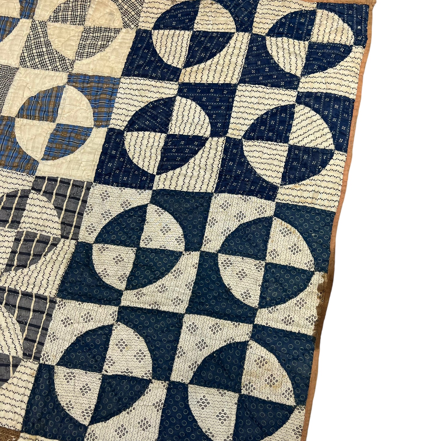 1910s-1930s Calico color block quilt (77”x64”)