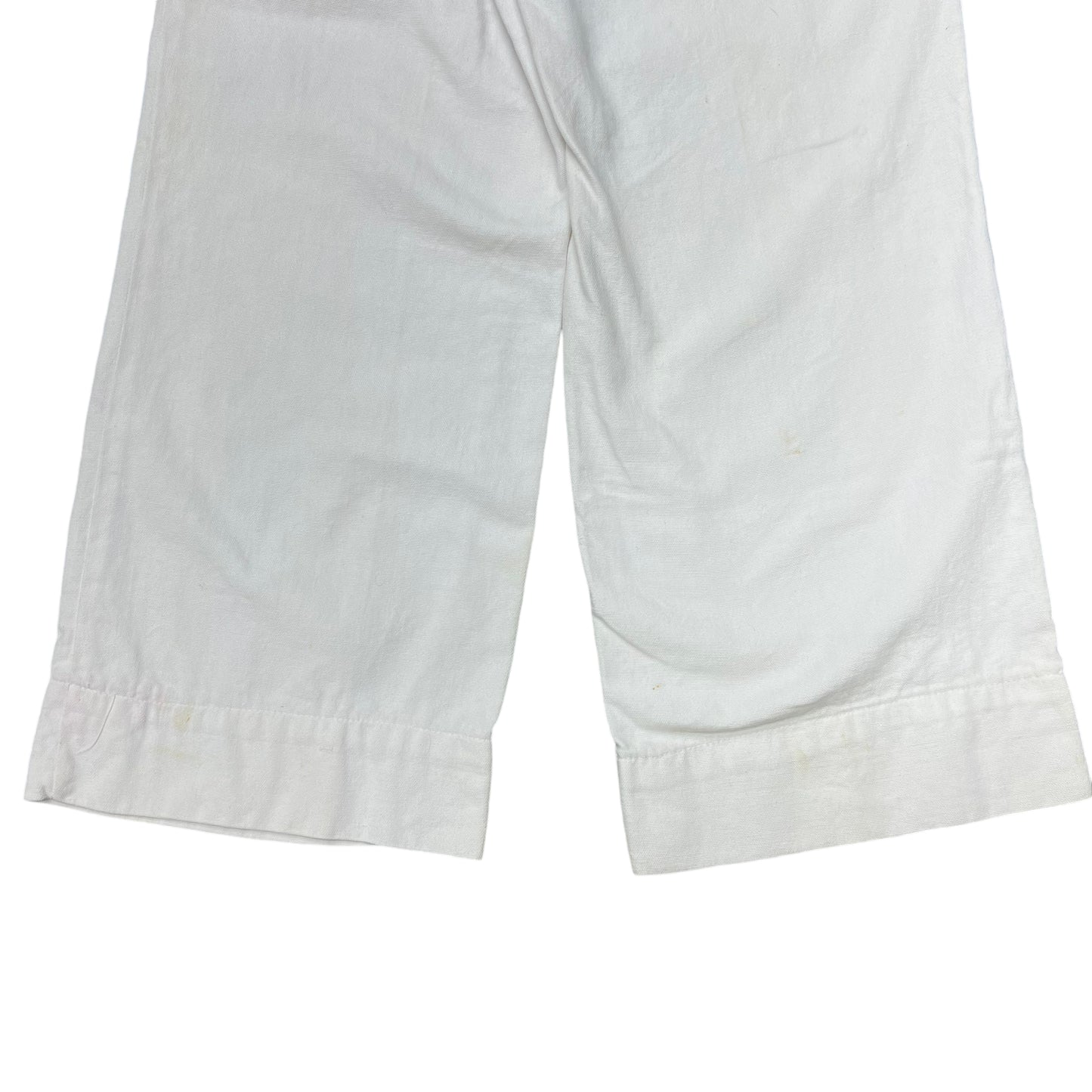 1930s White cotton pleated side clasp pants (26w)