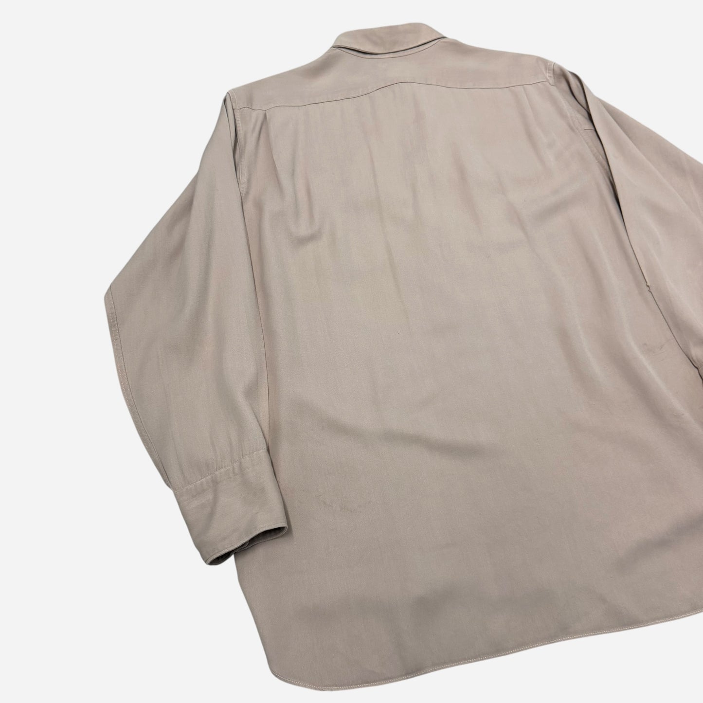 1950s 101 Montgomery Ward rayon gabardine tan/brown western style shirt (XL)