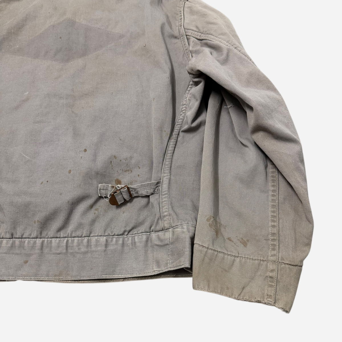 1950s Gray cotton blanket lined boxy work jacket (L)