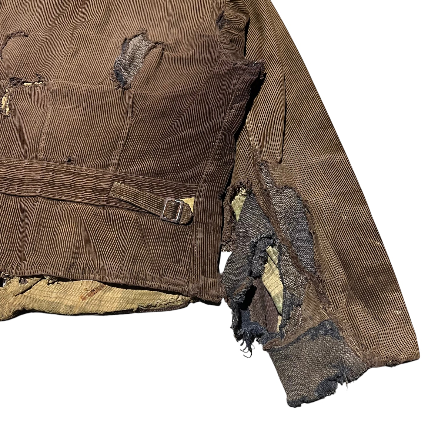 1930s Brown distressed sun faded corduroy work jacket (S/M)