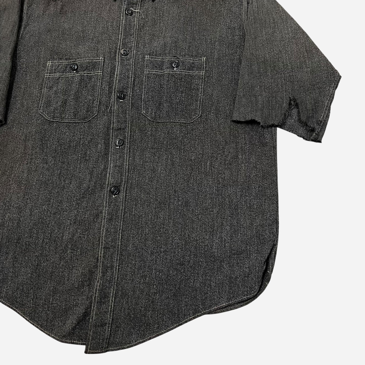 1930s Salt and pepper chambray shirt (L)