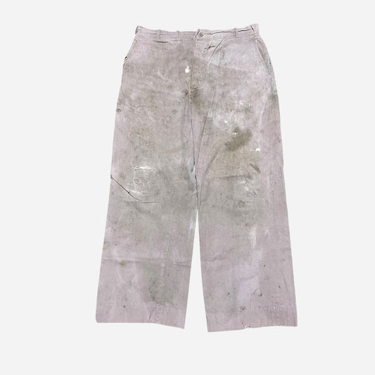 1940s Purple HBT cotton repaired work pants (34w)