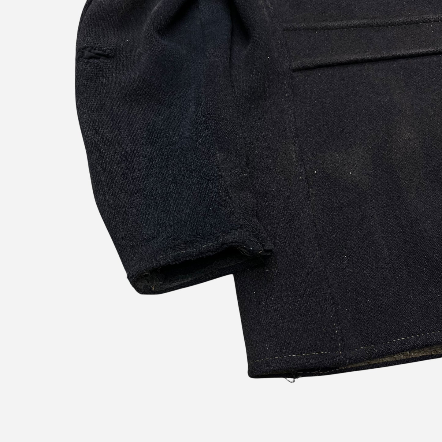 1930s Sun faded navy/black double breasted wool peacoat (M)