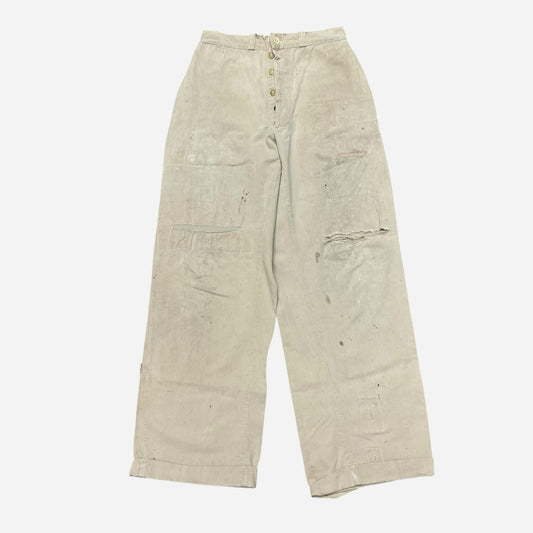 1940s Khaki button fly chino work pants (28w)