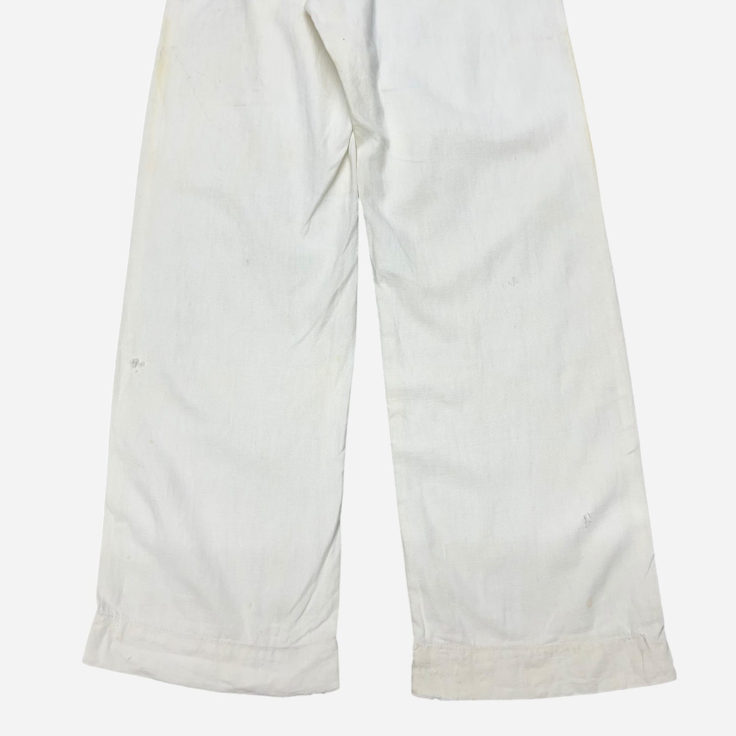 1930s White cotton button fly summer pants (29w)