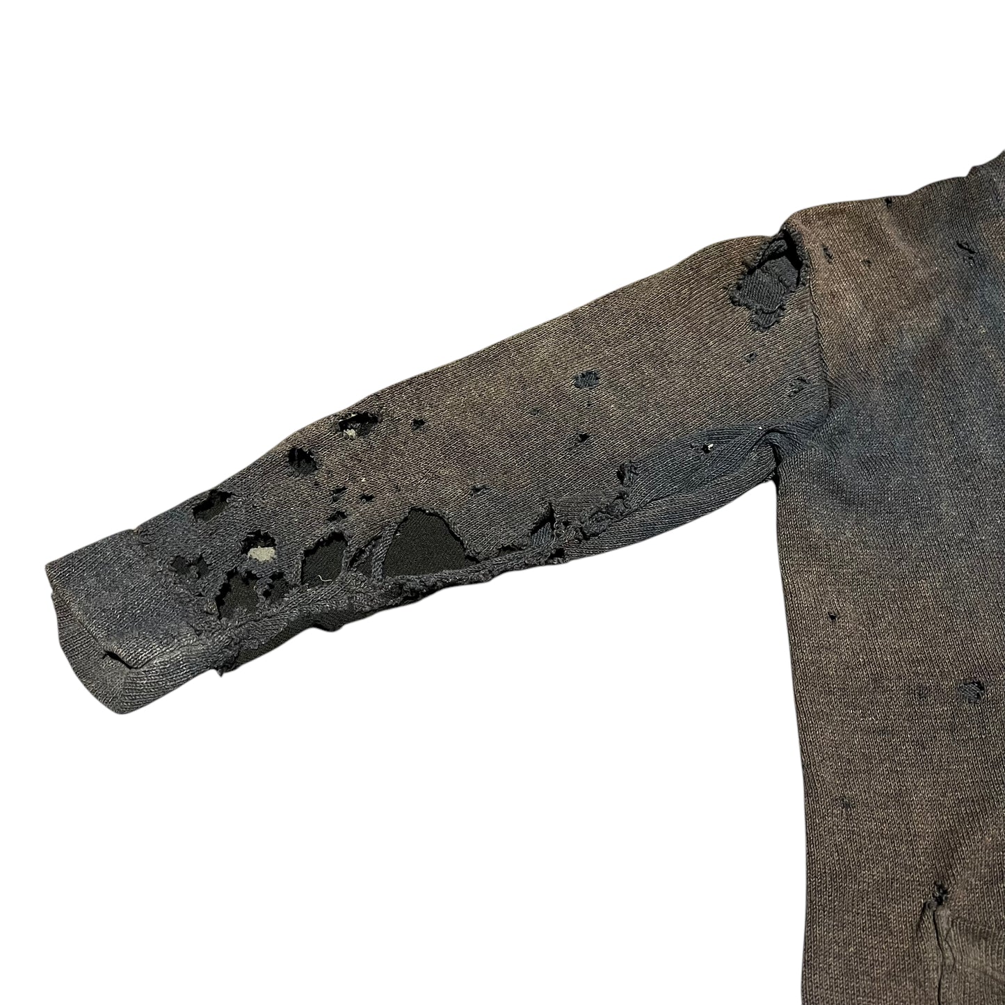 1920s Distressed blue faded wool cardigan (M)