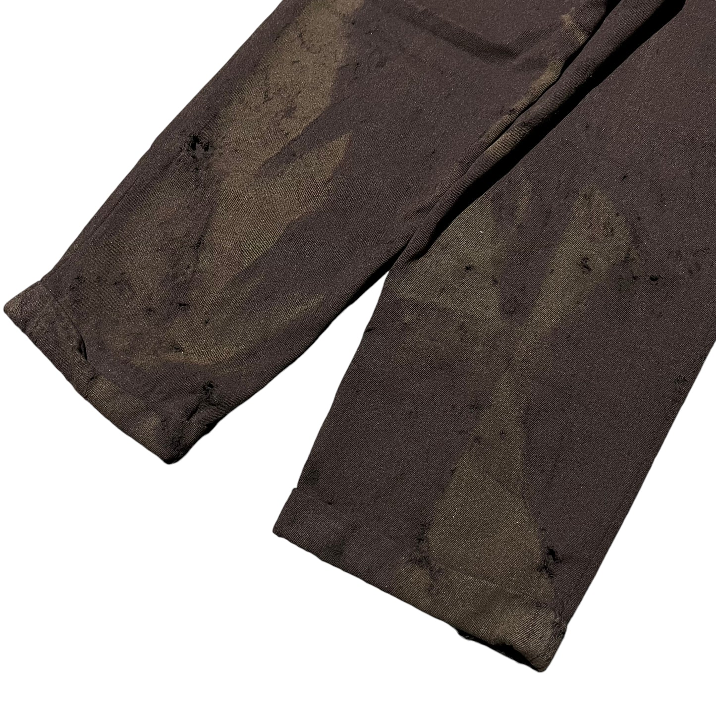 1940s Distressed brown wool drop loop pleated pants (32w)