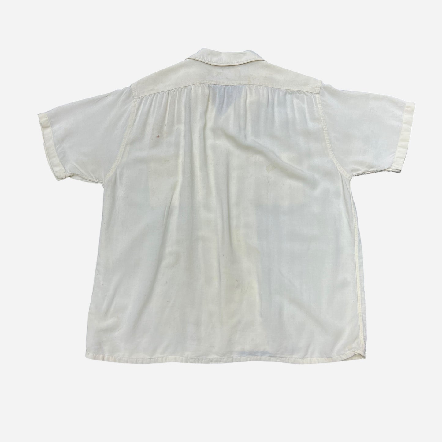 1940s Sun Valley white rayon dart collar shirt (M)