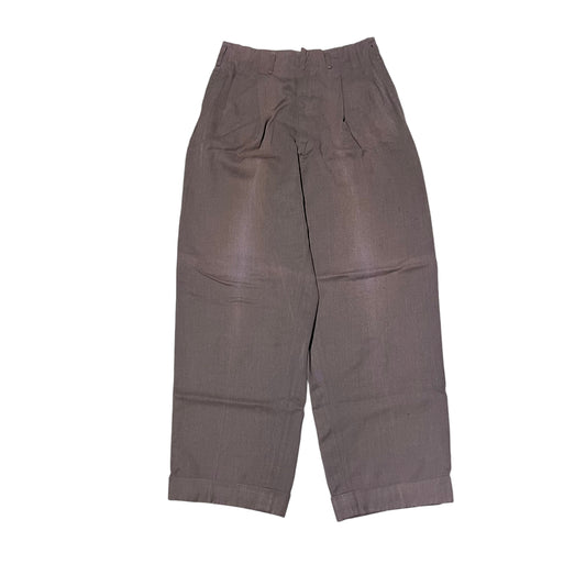 1950s Tom Sawyer brown gabardine pleated pants (28w)