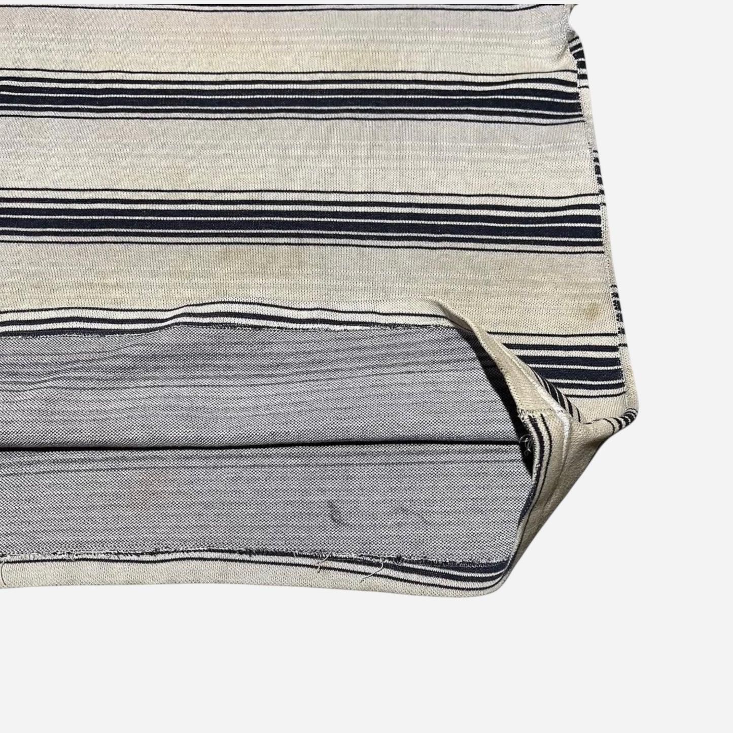 1950s Black and white striped cotton jacquard t shirt (M)