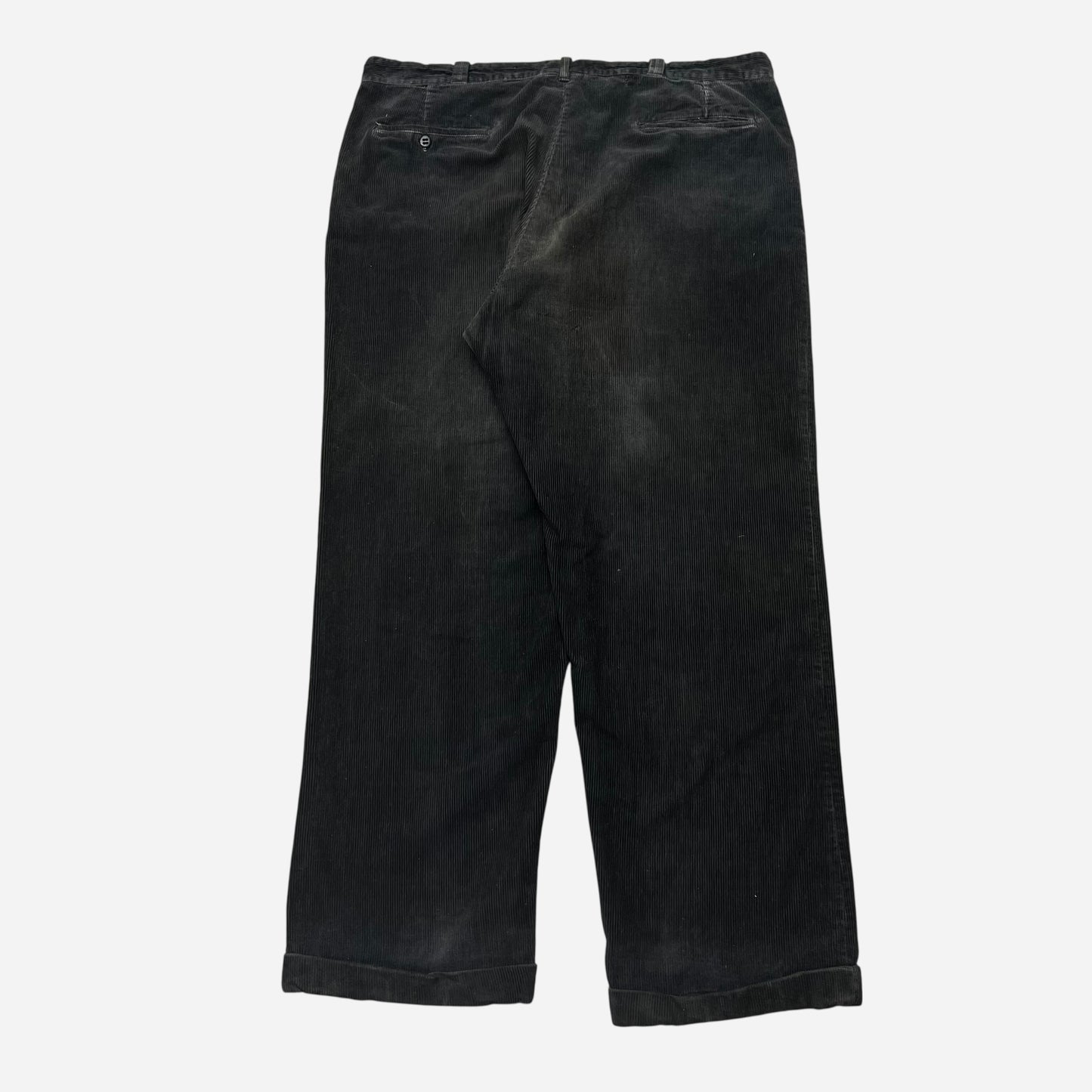1950s Black thick wide leg corduroy pants (38w)