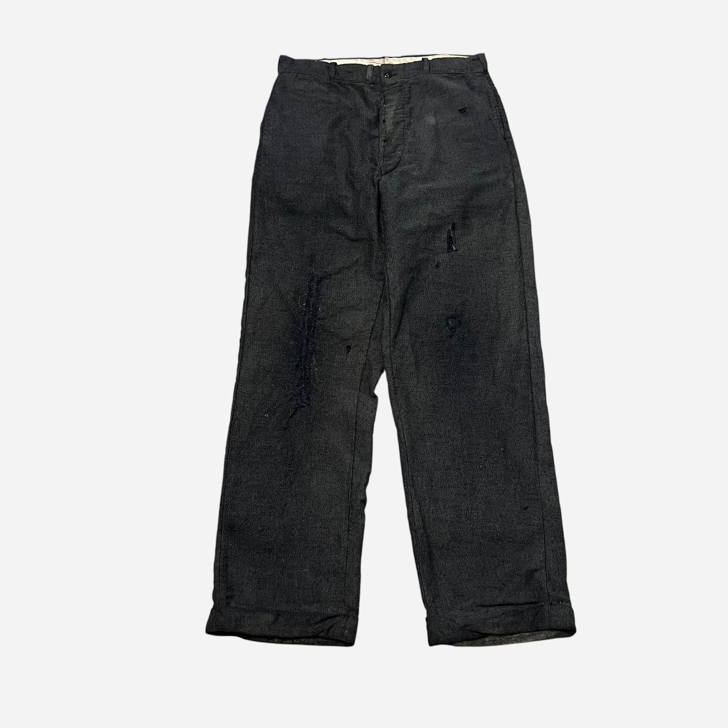 1940s Cone Hobart salt and pepper moleskin work pants (30w)