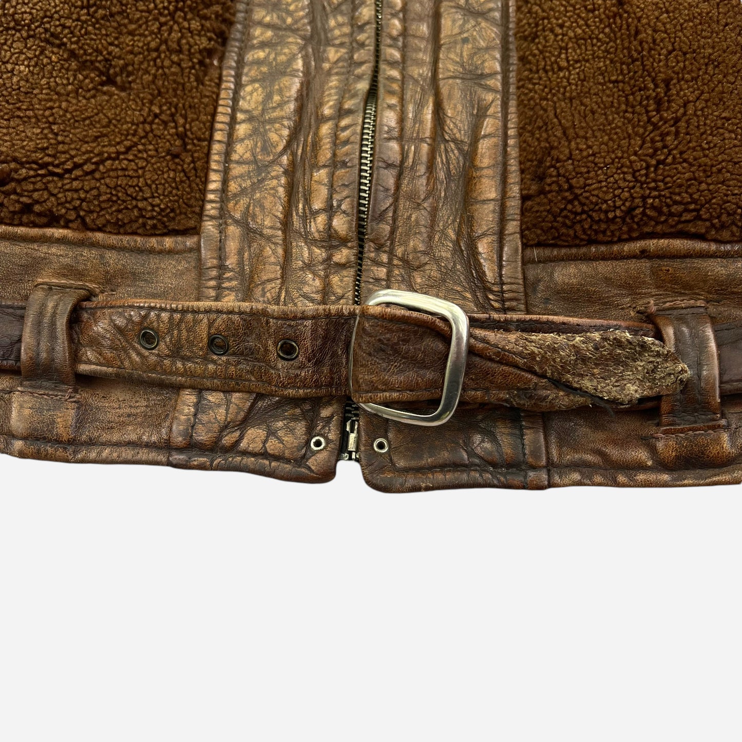 1930s Brown grizzly leather jacket (M)