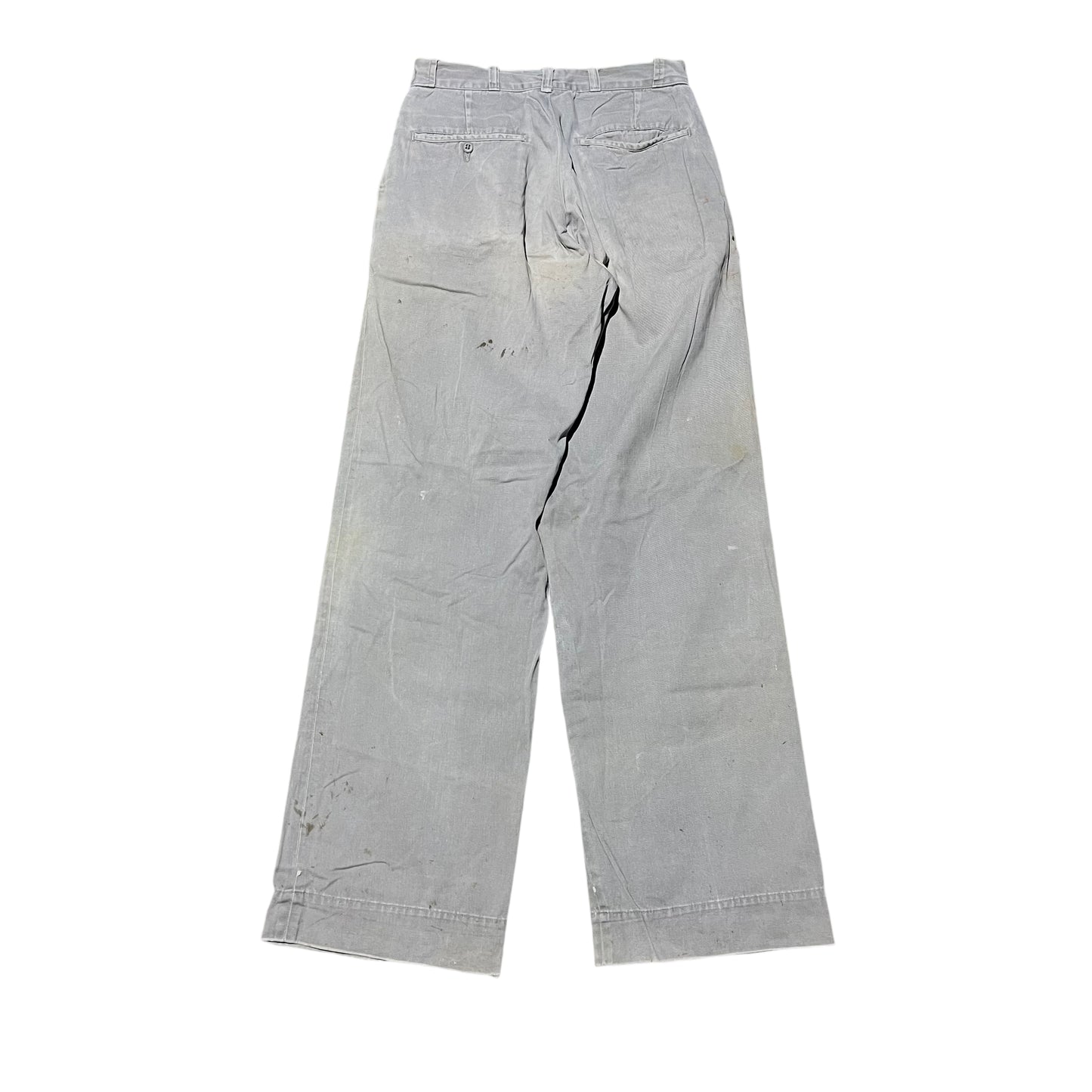 1950s Gray sail cloth chino work pants (28w)