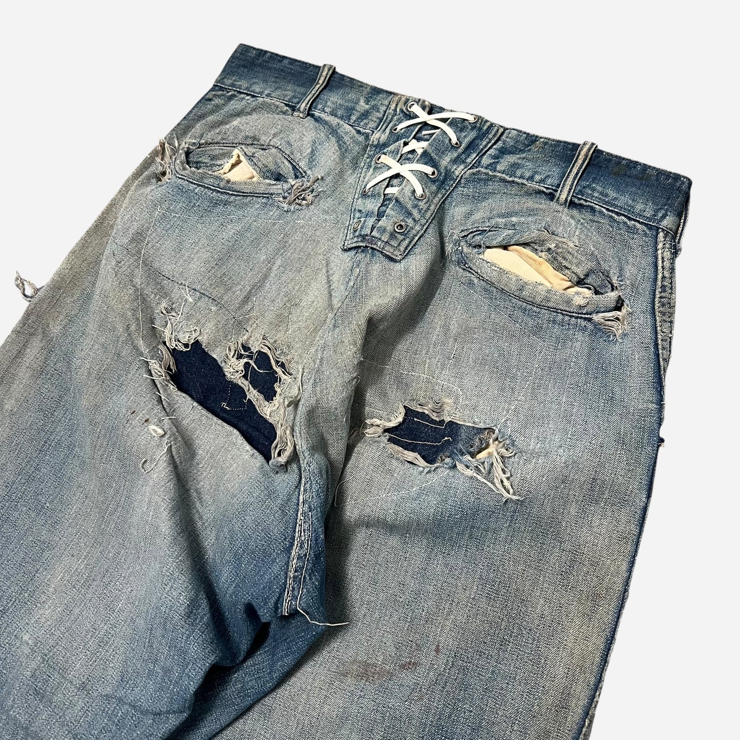 1950s Lace back repaired jeans (28w)