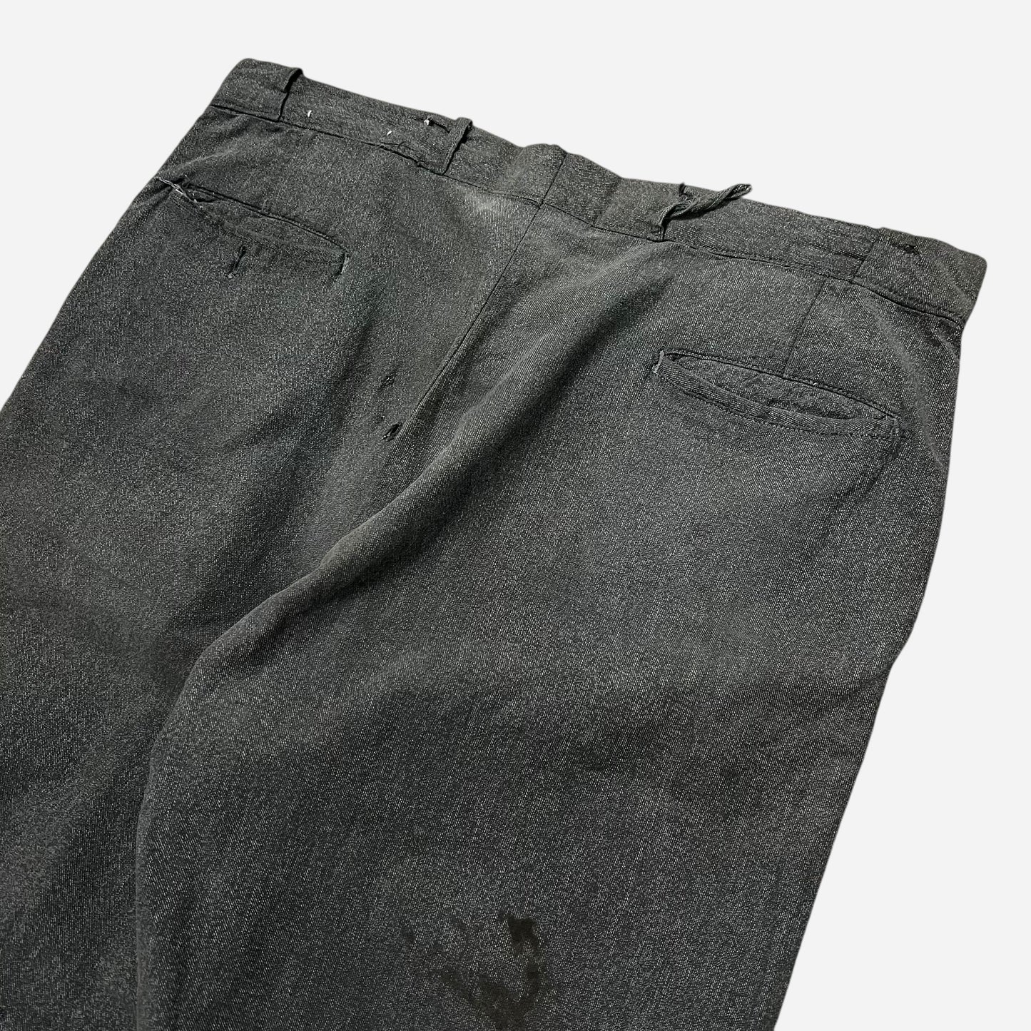 1950s Heavily repaired salt & pepper pants (37w)