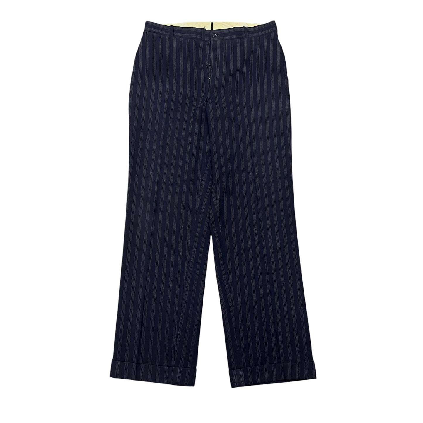 1910s 1920s Two piece pinstripe navy suit (42/ML)