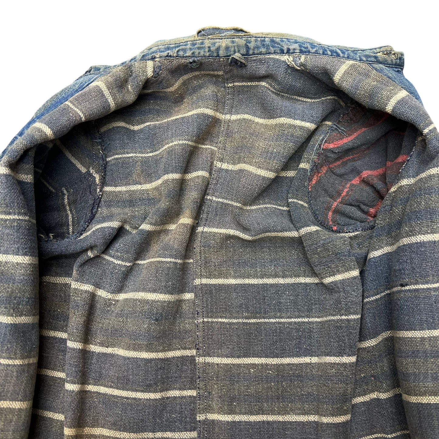 1940s Unbranded wartime denim chore coat wood button (M)