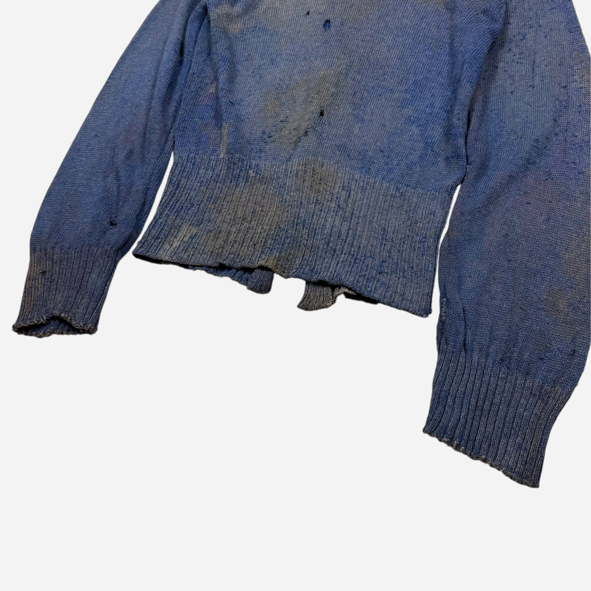1930s Blue wool collared knit cardigan (M/L)