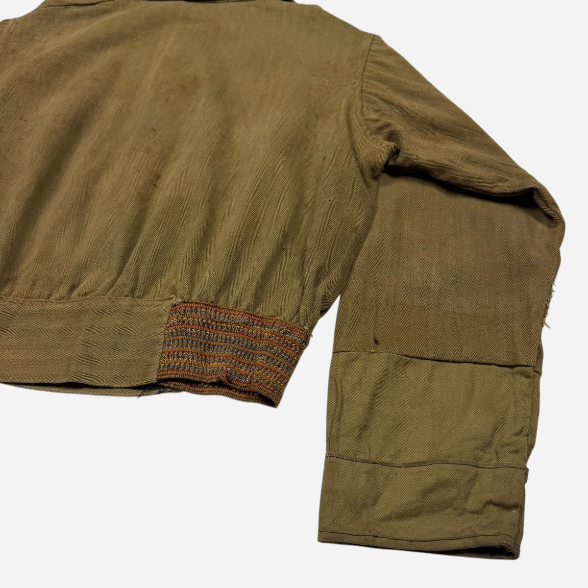 1920s Homemade cotton HBT half zip jacket (XS)