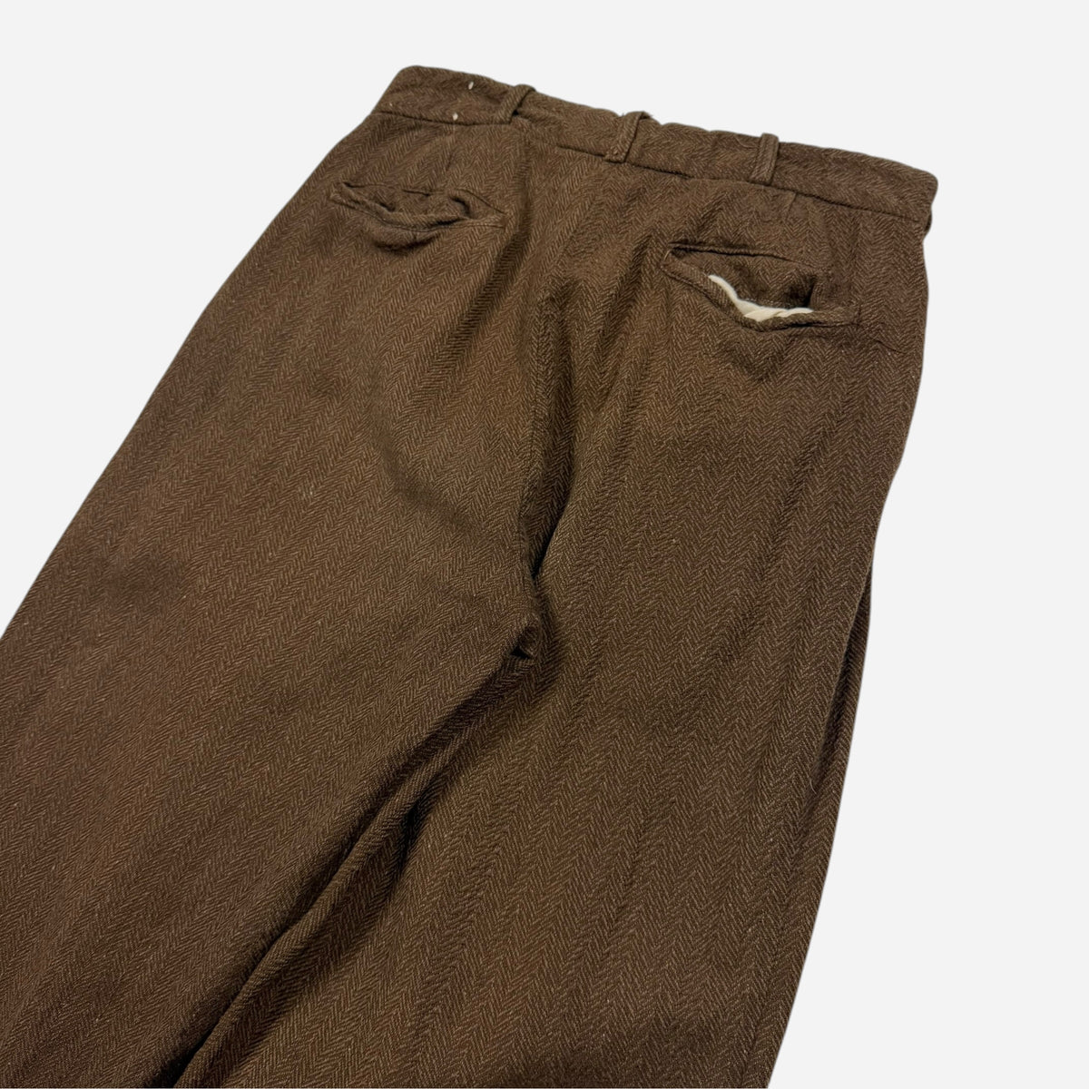1940s Brown tweed button fly pants (28w)