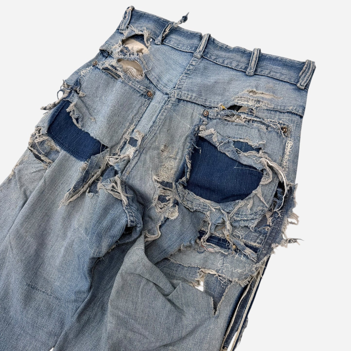 1940s As Is Big Mac heavily repaired donut button fly carpenter jeans (28w)