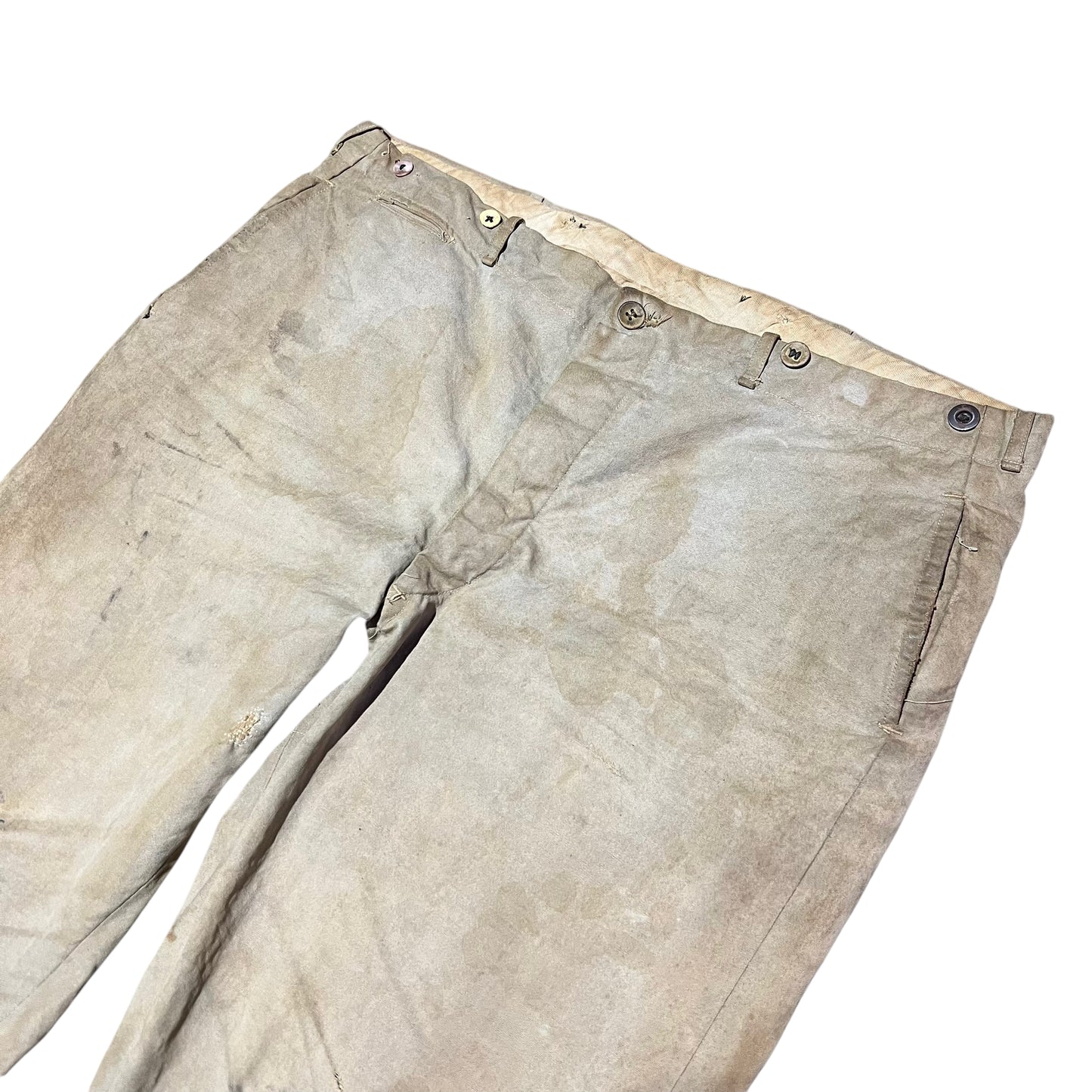 1920s Heavy weight cotton canvas button fly pants (40w)