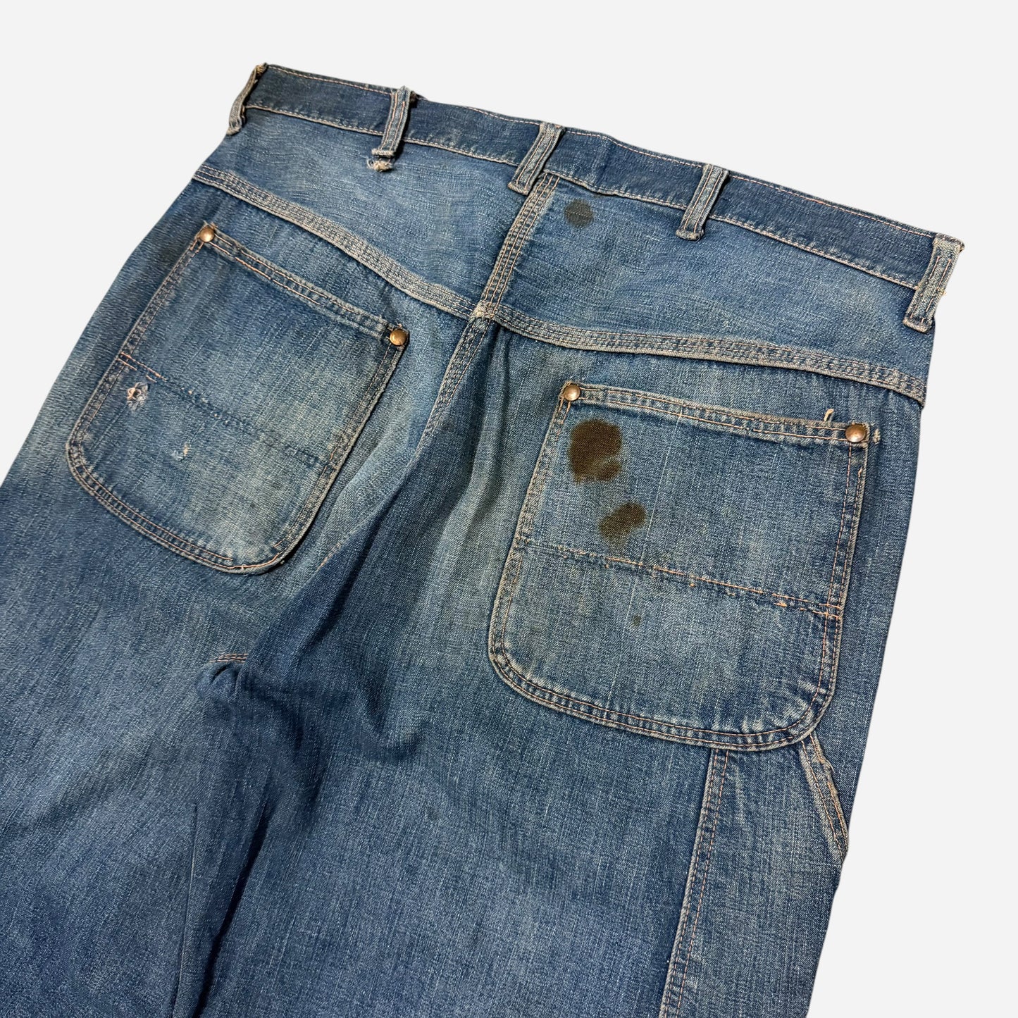 1950s Sanforized denim repaired carpenter jeans (33w)