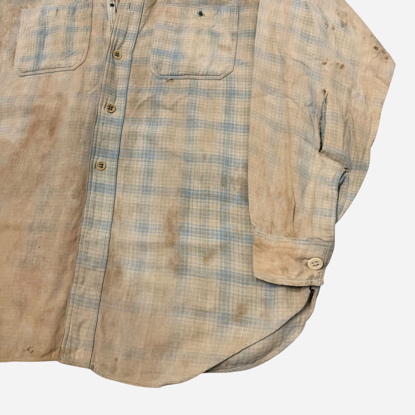 1930s As Is Sears Pilgrim cotton flannel shirt (L)