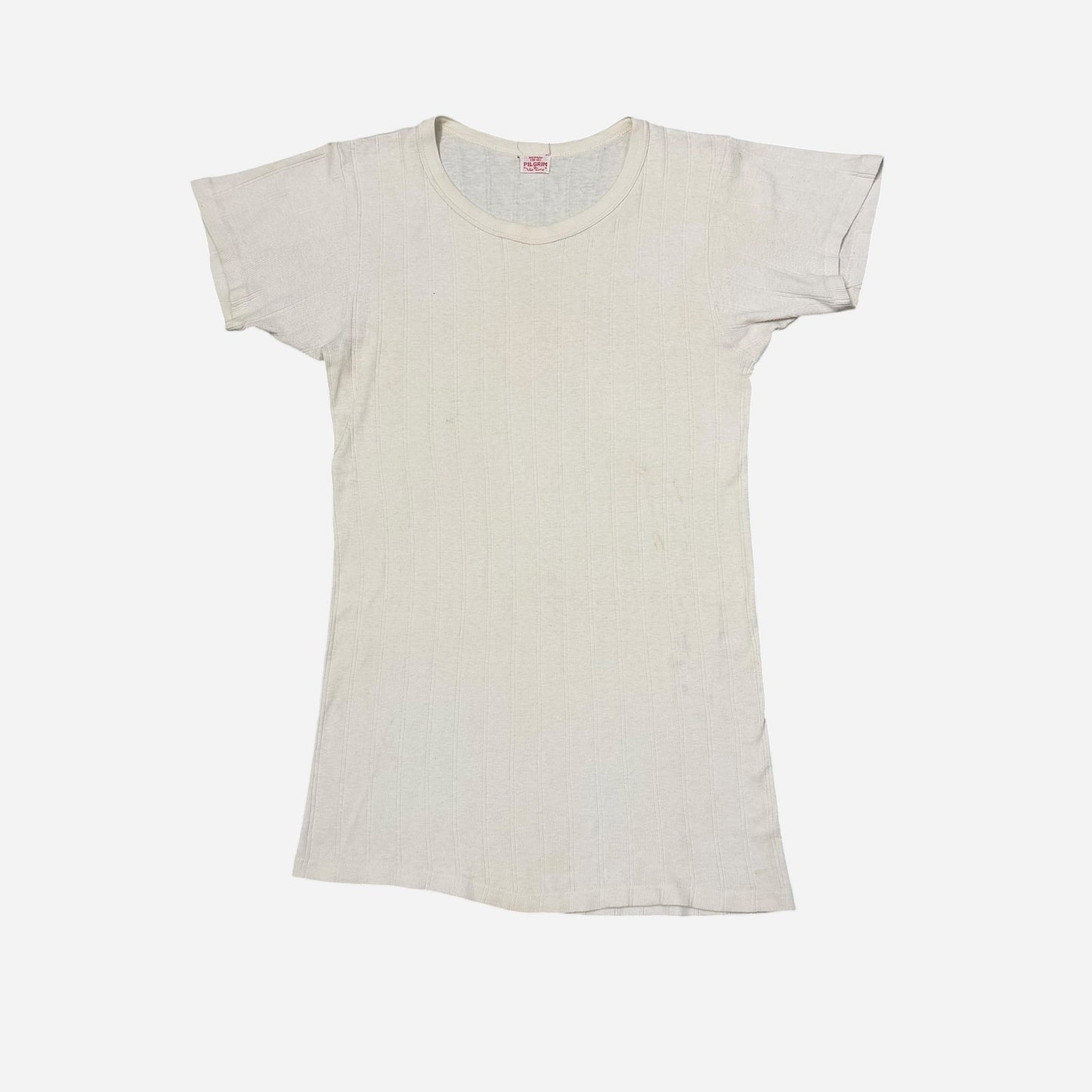 1940s Pilgrim ribbed cotton t shirt (M)