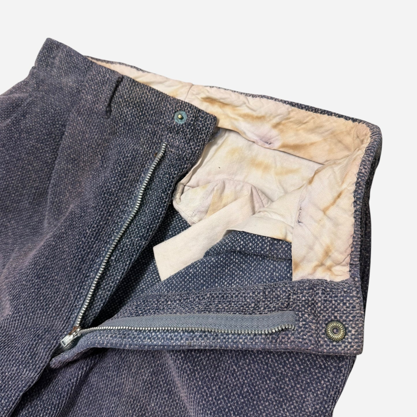 1940s Purple cotton texturoy pattern and pants (28w)