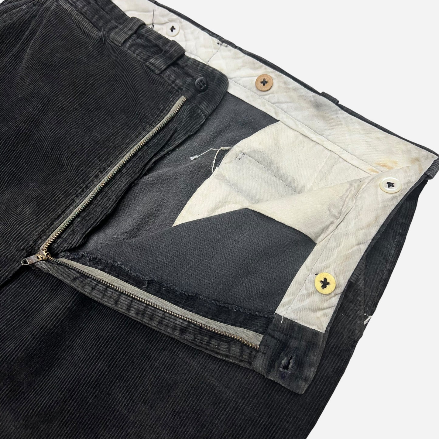 1950s Black thick wide leg corduroy pants (38w)