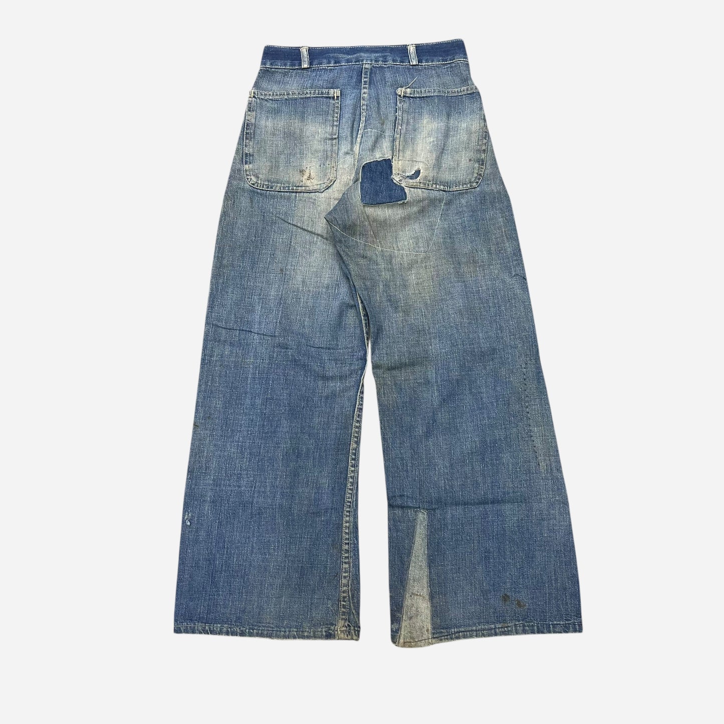 1940s Wide leg button fly denim jeans (25w)