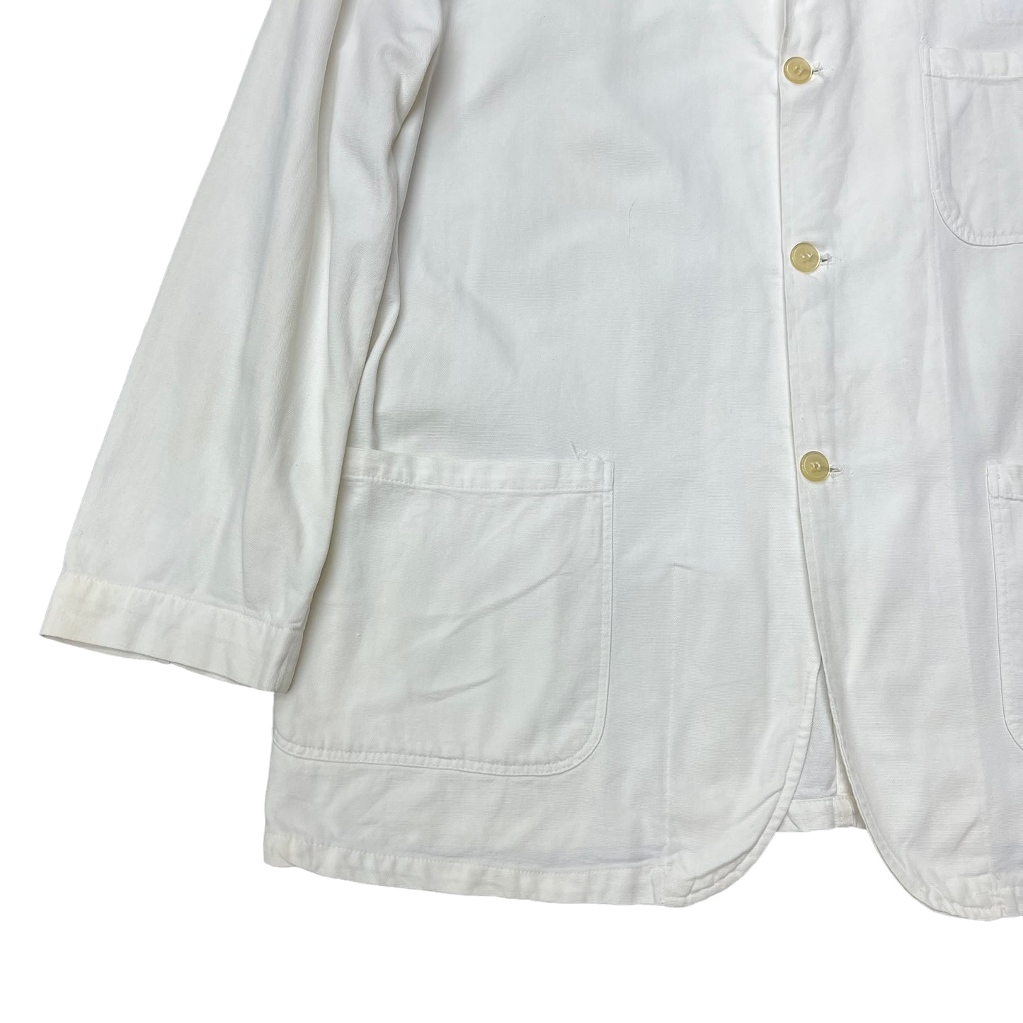 1950s 1960s White cotton work chore jacket (L/XL)