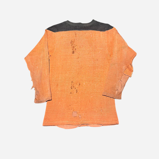 1940s Orange & black cotton/rayon jersey shirt (M)