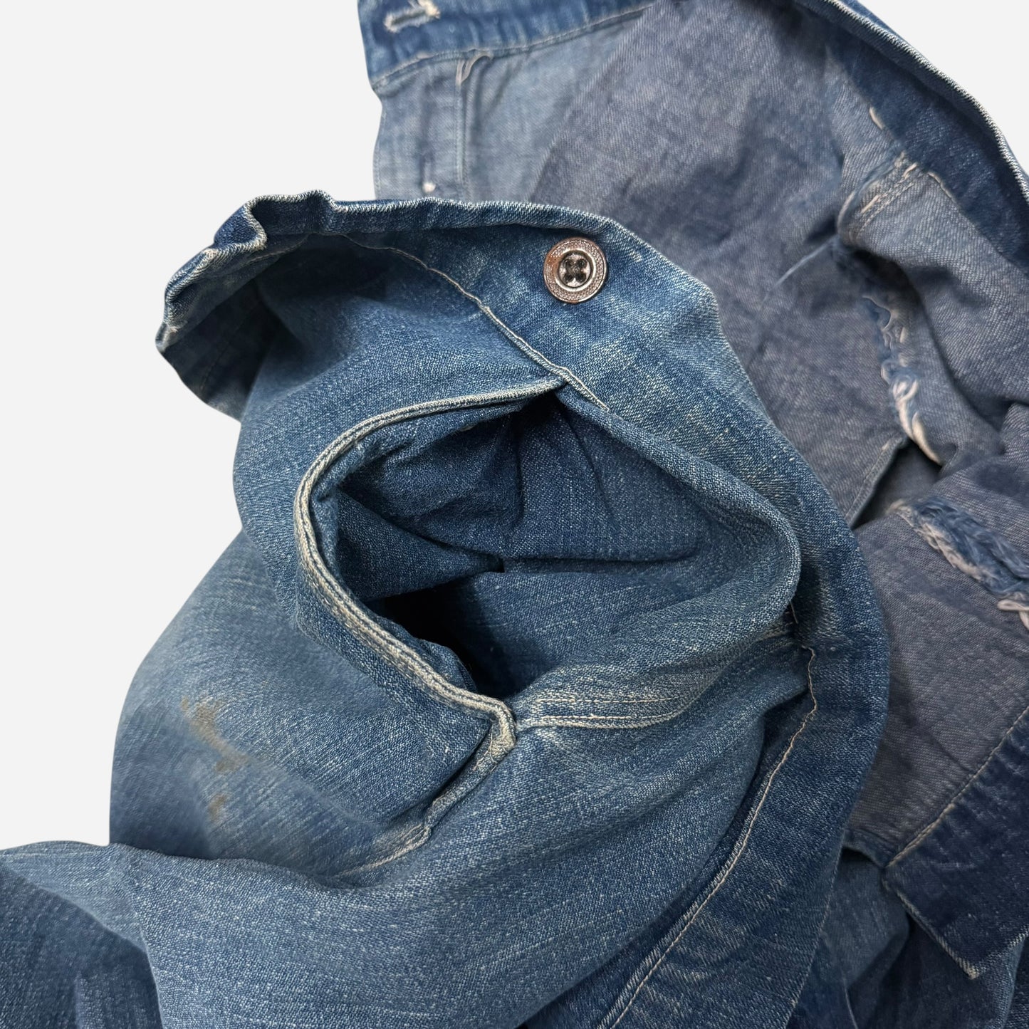 1910s Amoskeag denim split back cinch selvedge jeans (40w)