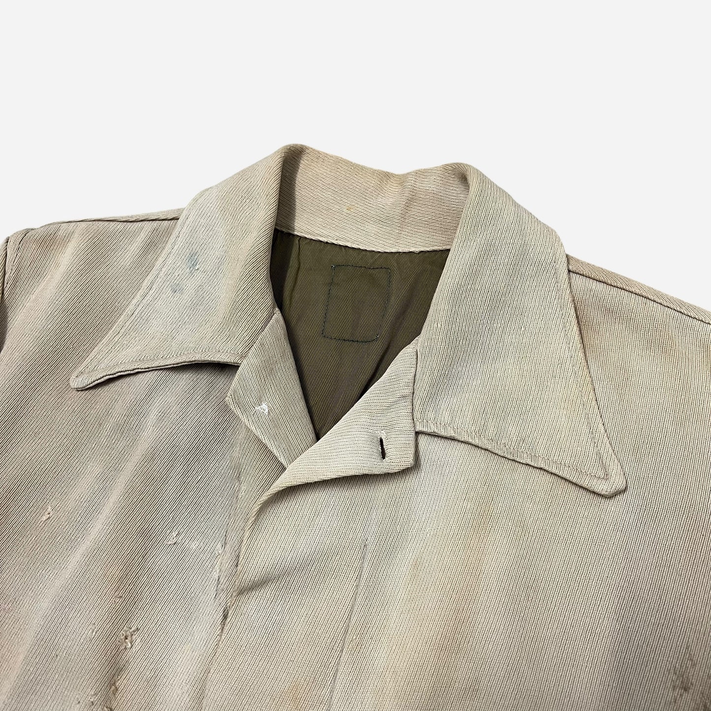 1940s White cotton whipcord work jacket (M)