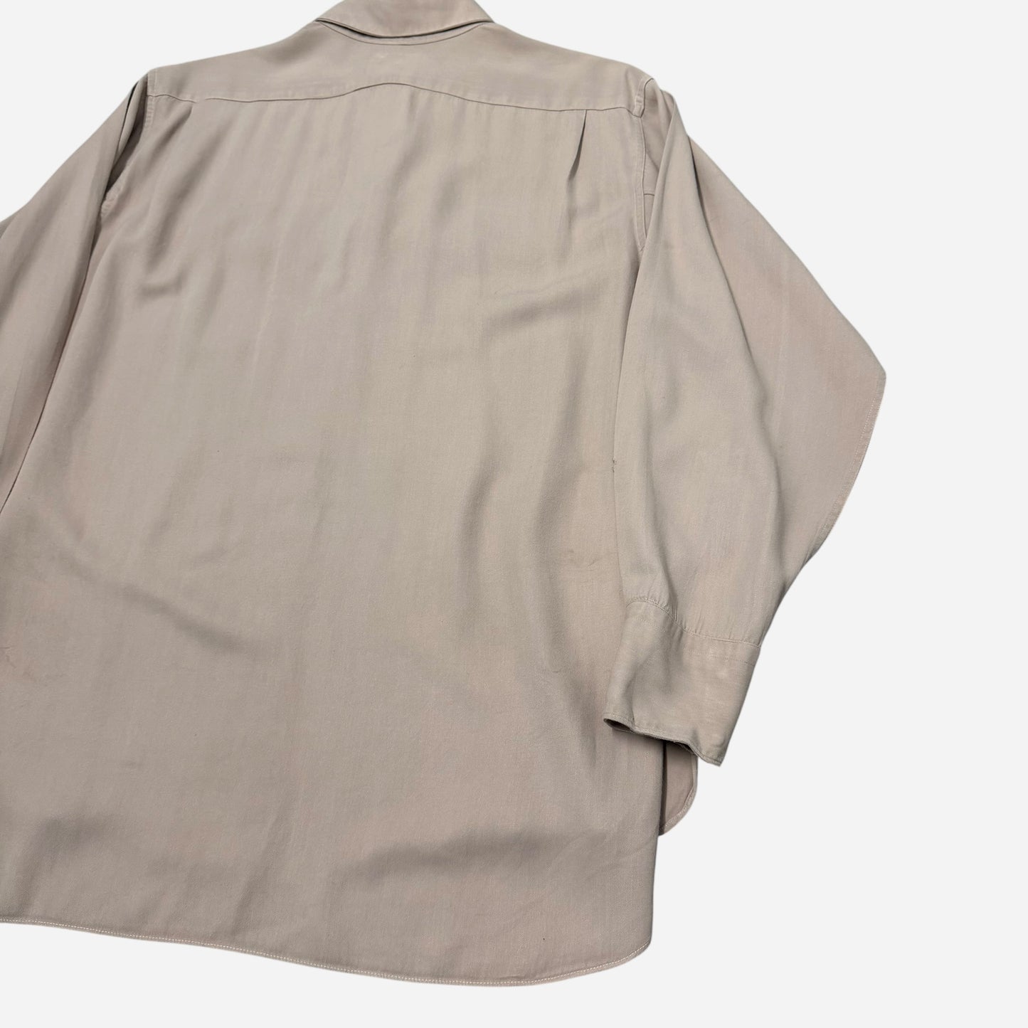 1950s 101 Montgomery Ward rayon gabardine tan/brown western style shirt (XL)
