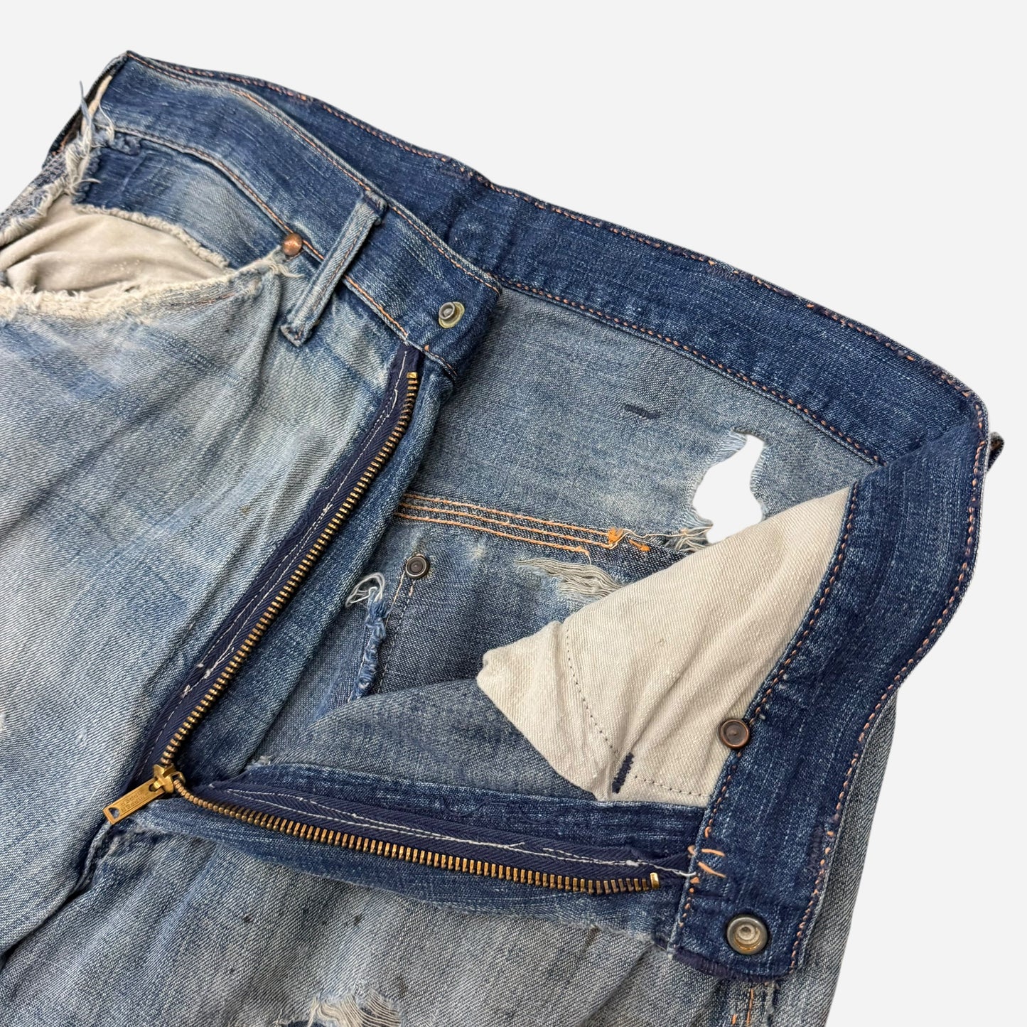 1950s As Is Blue Bell heavily repaired carpenter jeans (29w)