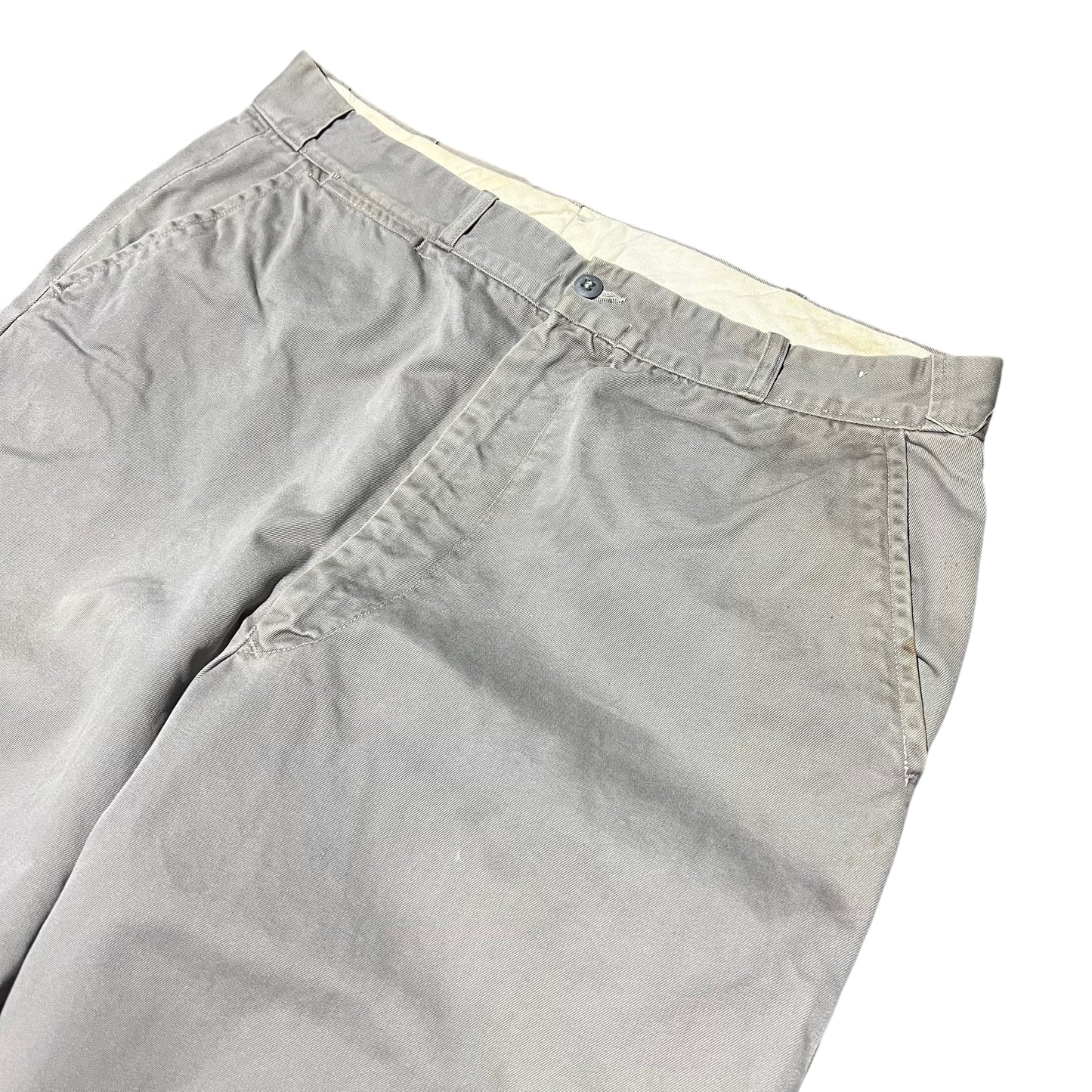 1950s Gray sail cloth chino work pants (34w)