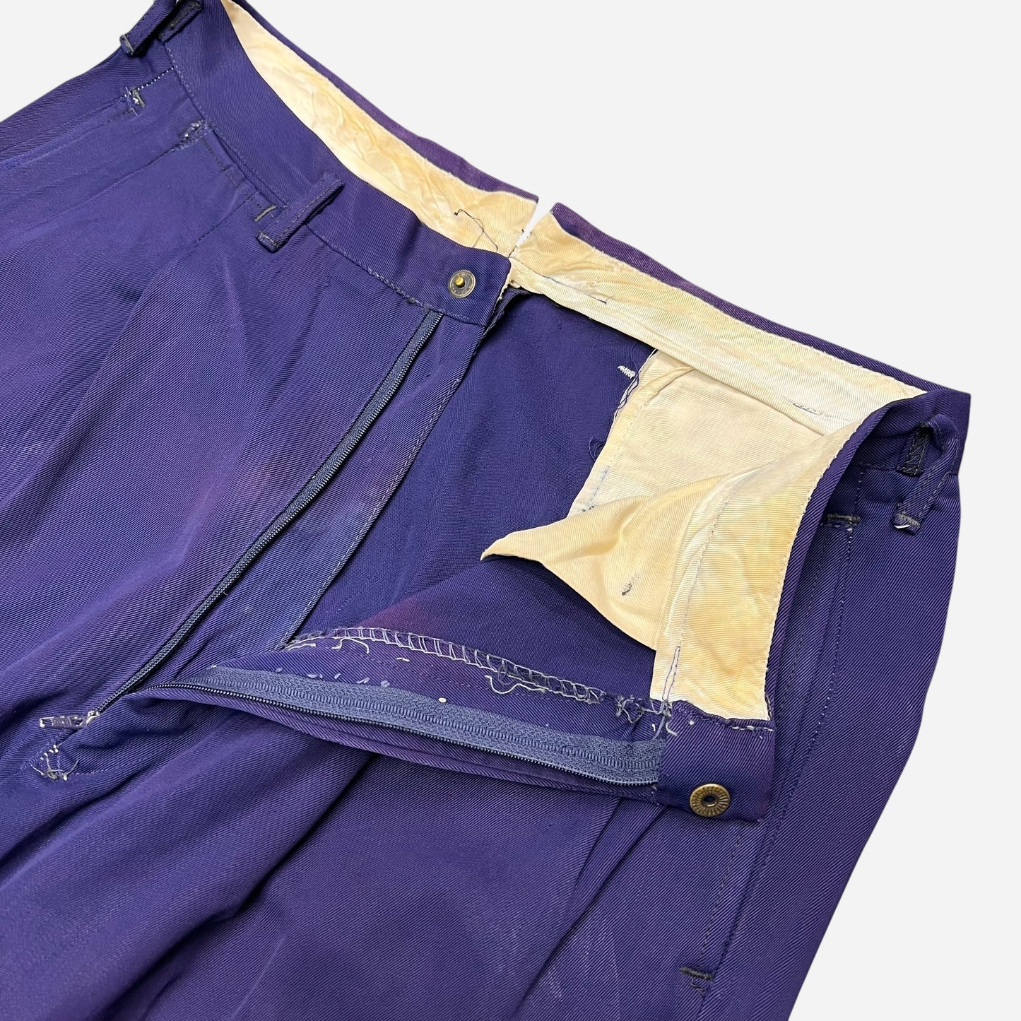 1950s Purple rayon pleated pants (30w)