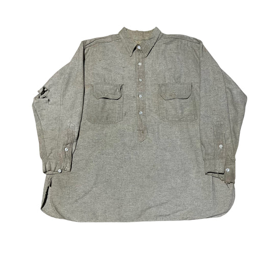 1920s Grey wool pull over work shirt (M/L)