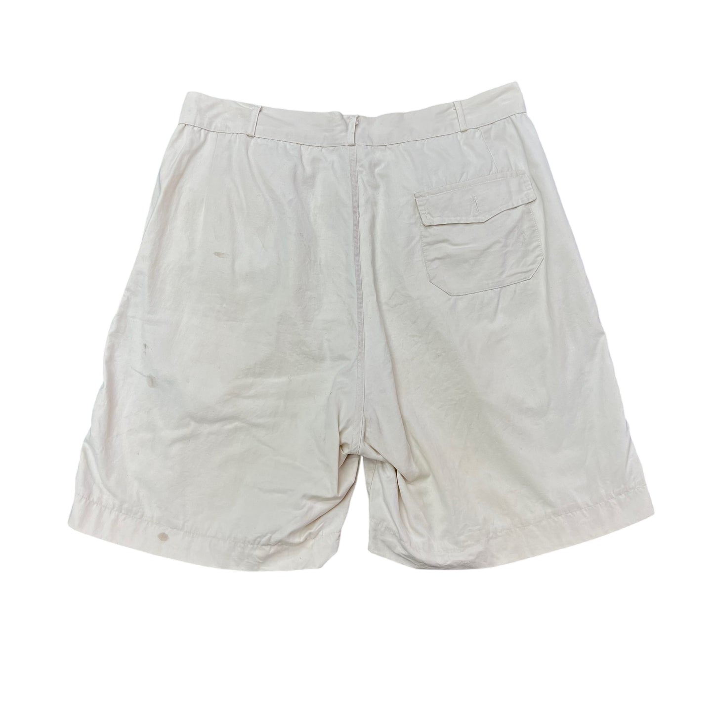 1940s White cotton pleated shorts (32w)