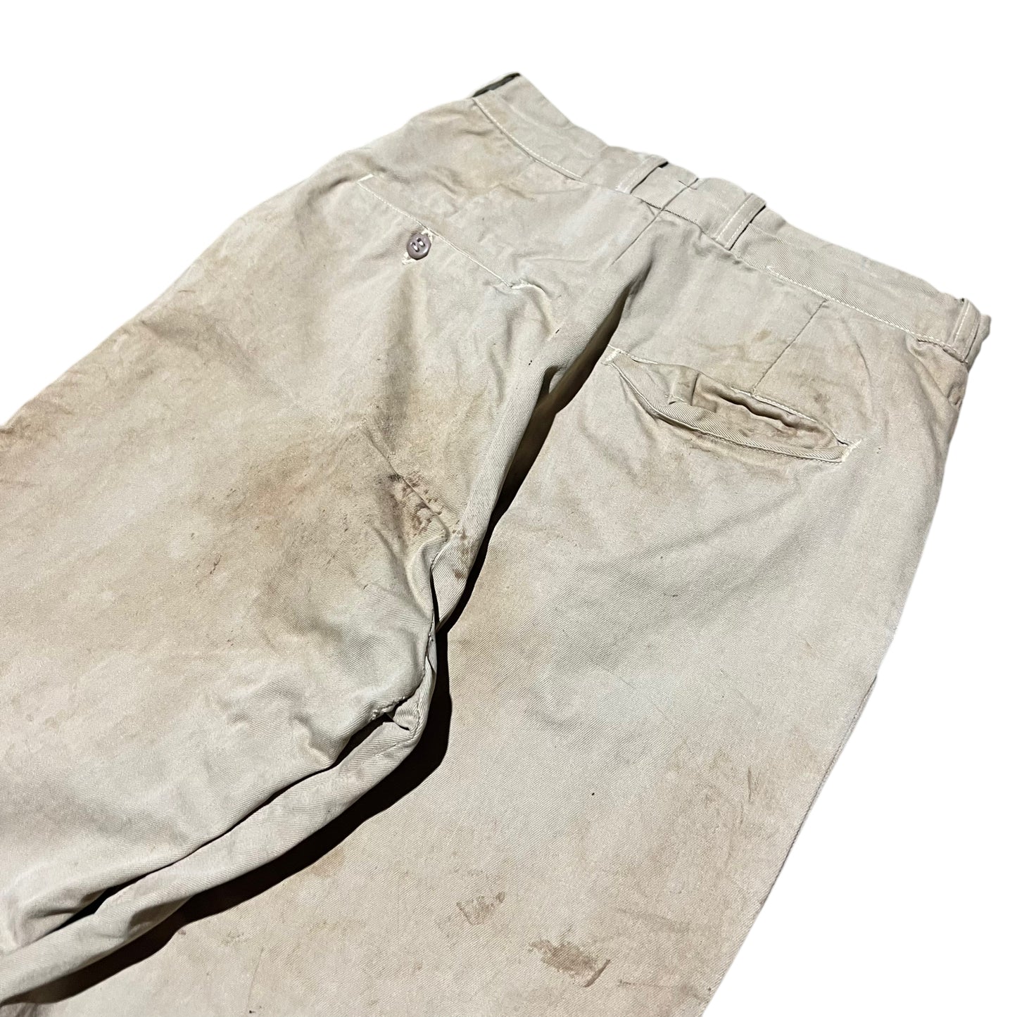 1940s Anvil button fly khaki chino work pants (26w)